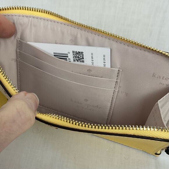 Kate Spade Mrs.Potts Wristlet Yellow Disney Beauty & The Beast Clutch Wallet New - Picture 5 of 6
